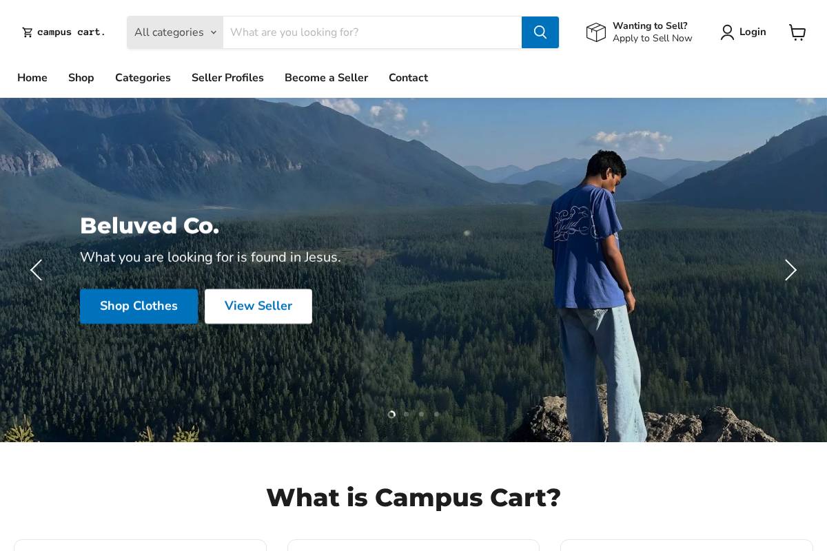 campuscartnu.com homepage screenshot