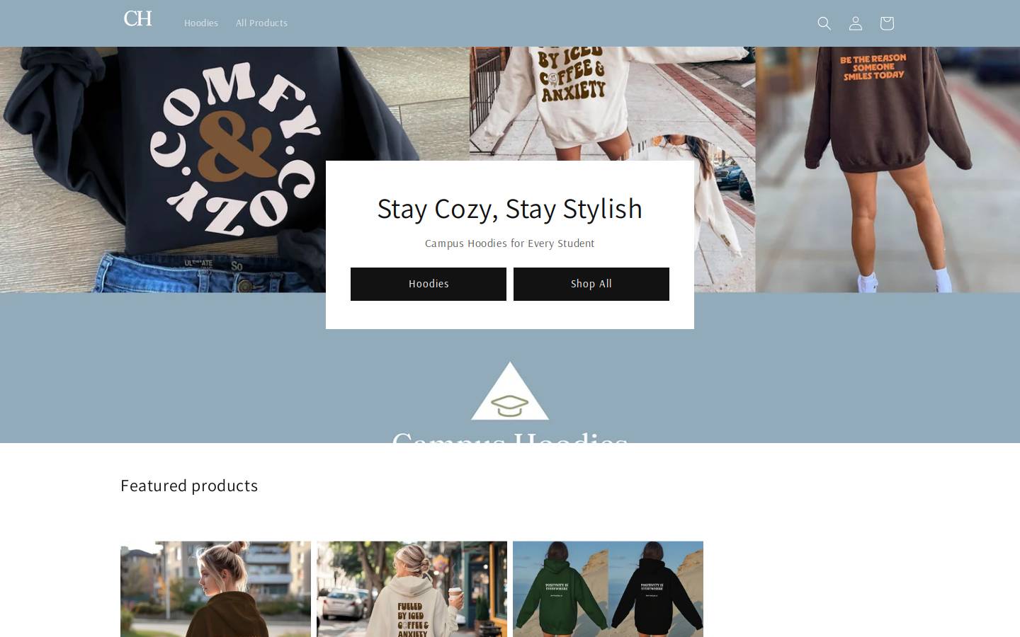 campushoodies.com homepage screenshot
