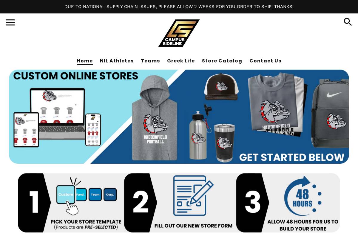 campussideline.com homepage screenshot