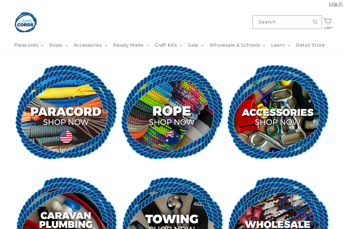 Cams Cords homepage screenshot