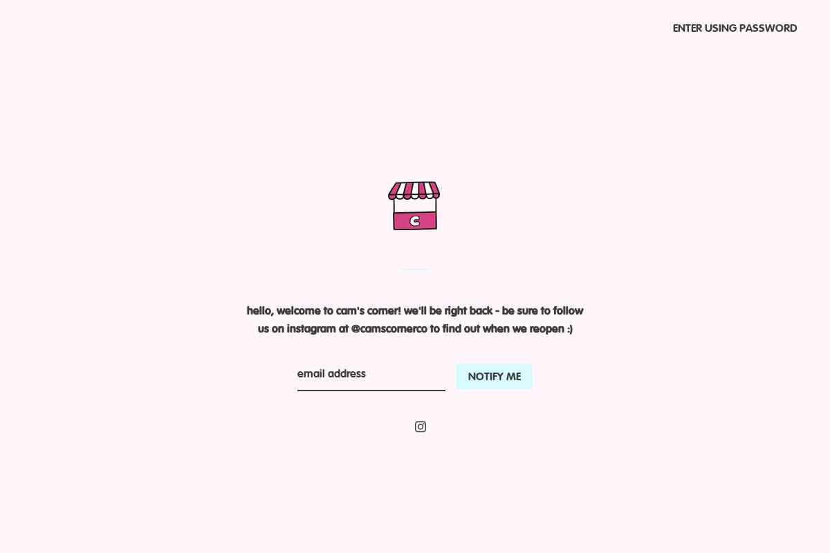 camscorner.co homepage screenshot