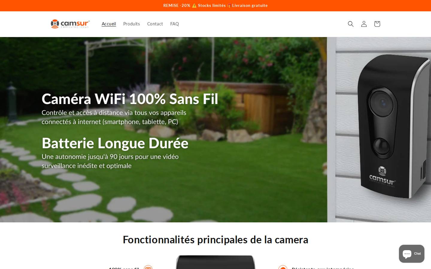 camsur.fr homepage screenshot