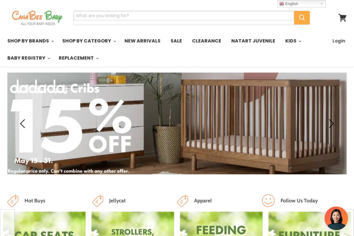 Canabee Baby homepage screenshot