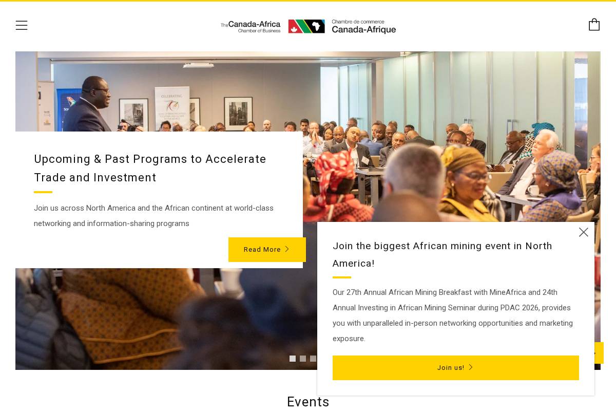 The Canada-Africa Chamber of Business homepage screenshot