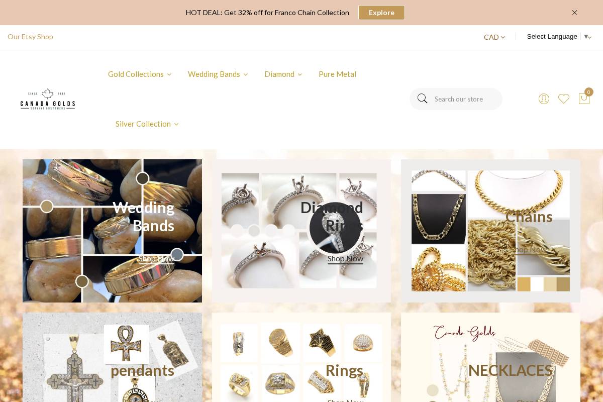 canadagolds.com homepage screenshot