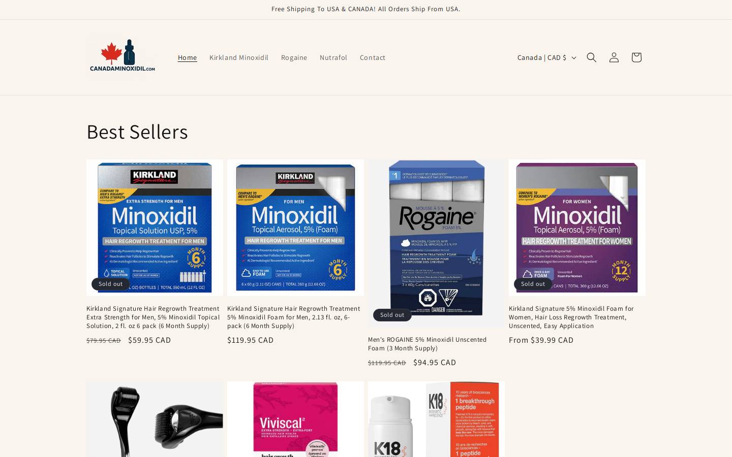 canadaminoxidil.com homepage screenshot