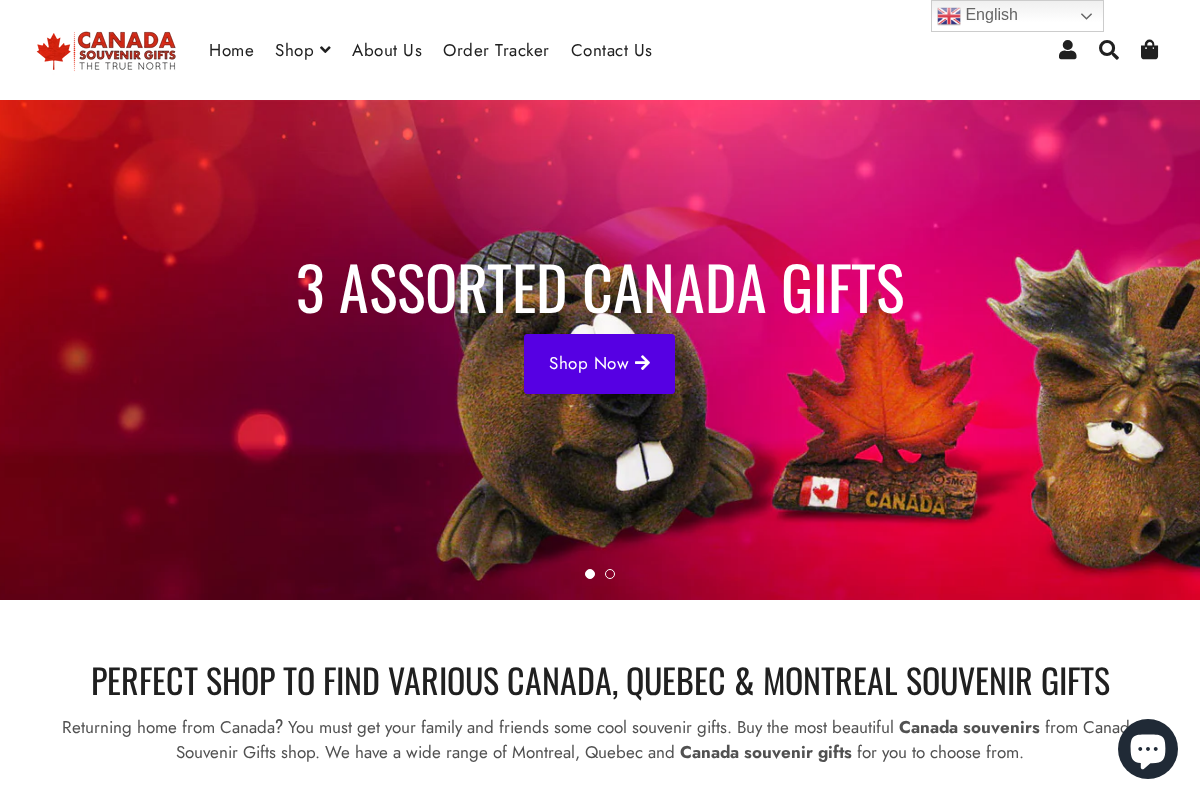 Canada Souvenir Gifts homepage screenshot