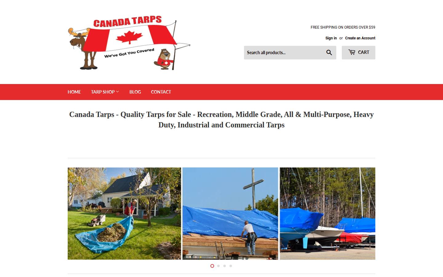 canadatarps.ca homepage screenshot