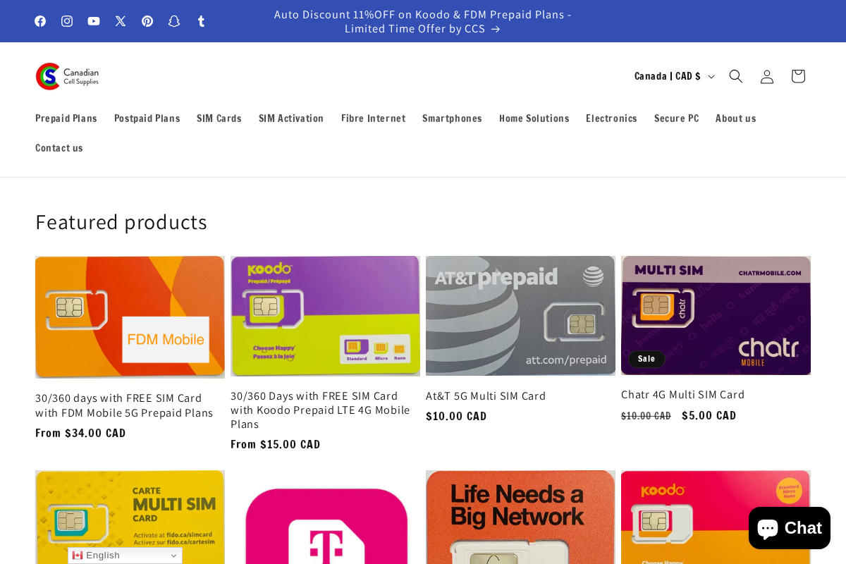 canadiancellsupplies.com homepage screenshot