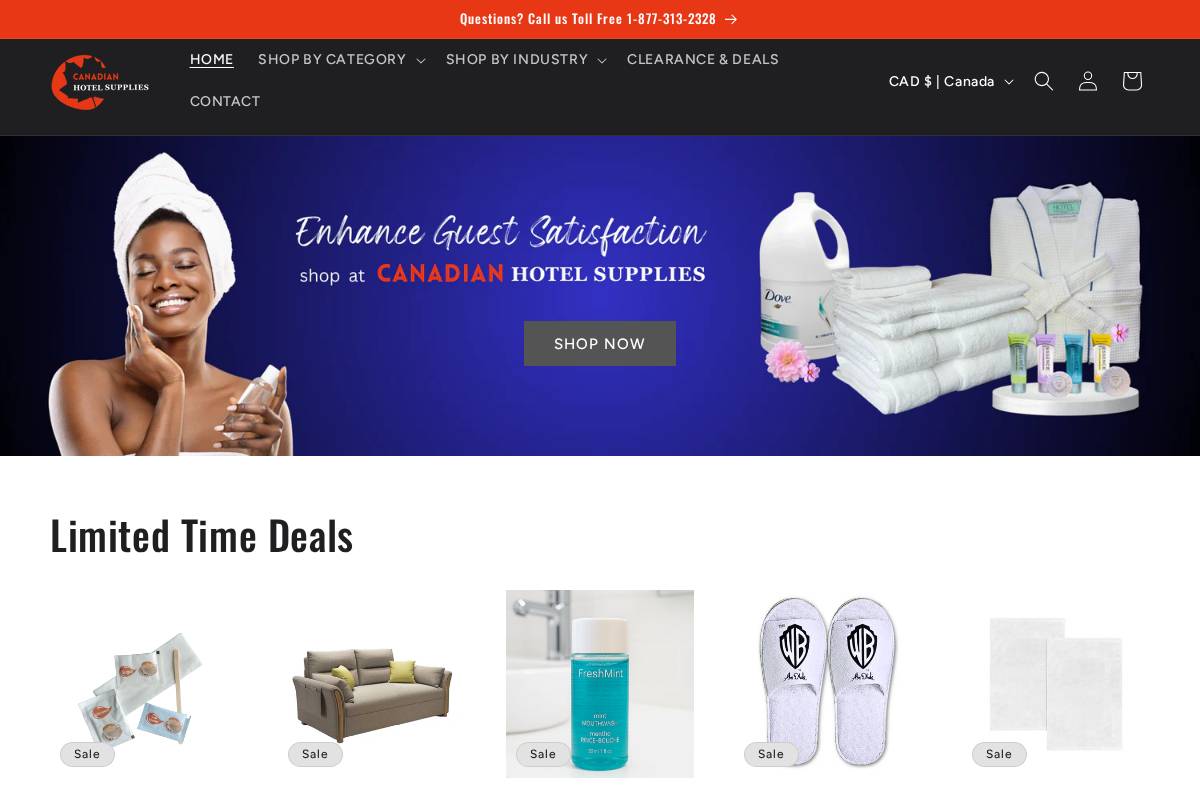 canadianhotelsupplies.ca homepage screenshot