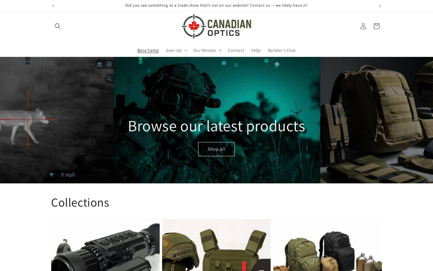 canadianoptics.ca homepage screenshot
