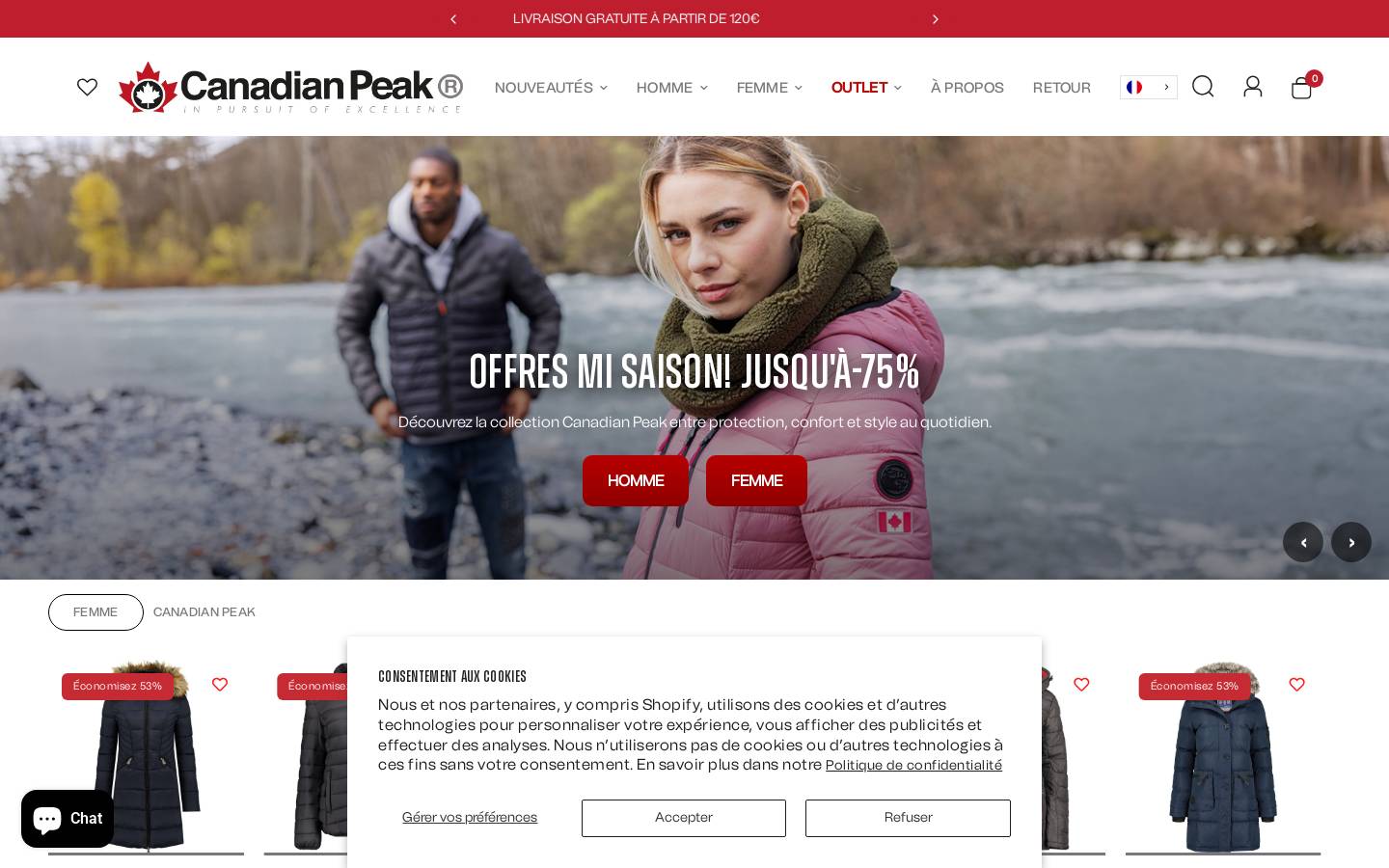 Canadianpeak homepage screenshot