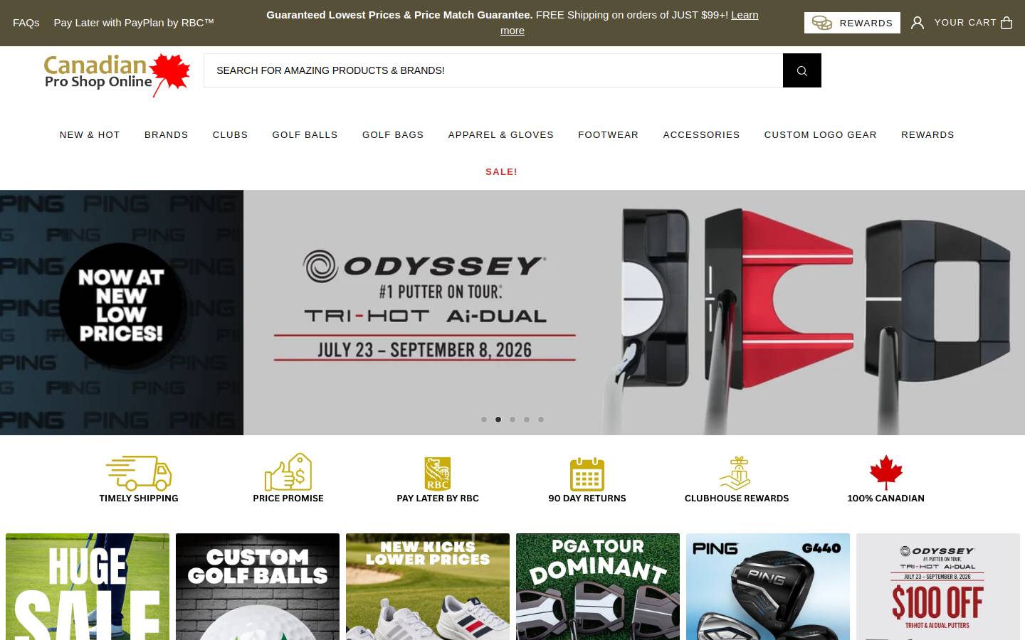 canadianproshoponline.com homepage screenshot