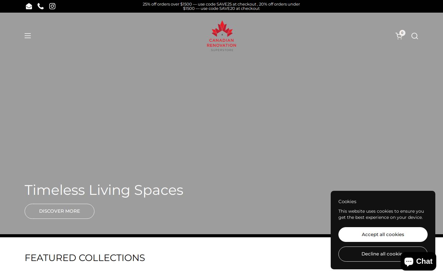canadianrenovationsuperstore.ca homepage screenshot