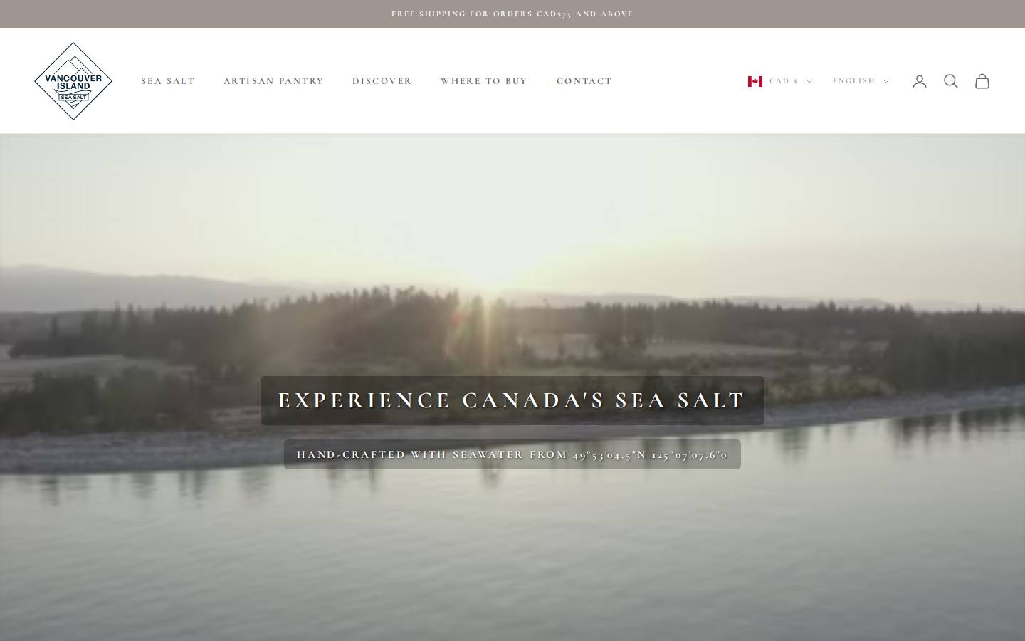 canadianseasalt.com homepage screenshot