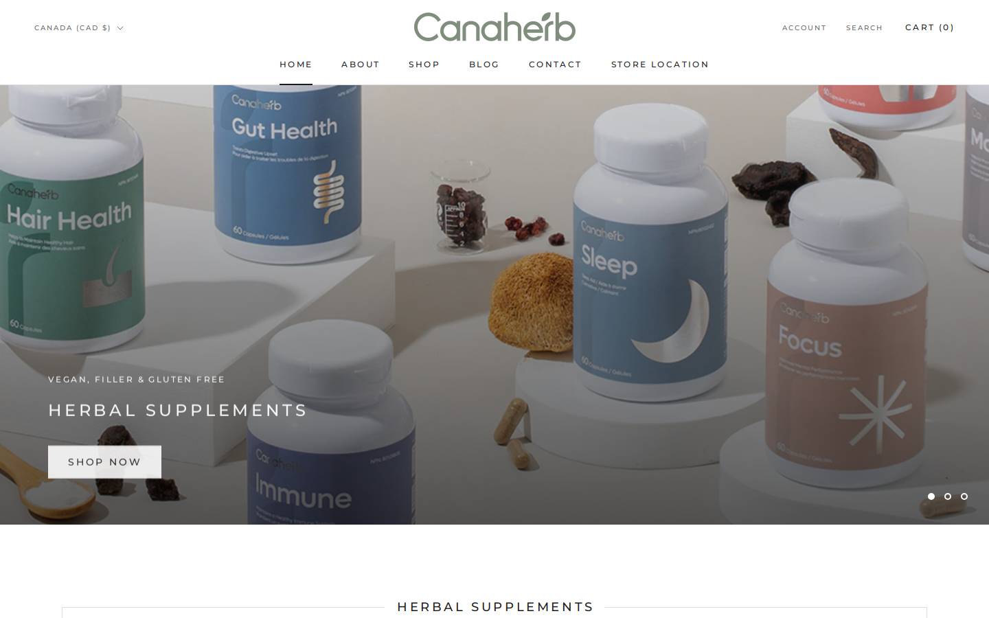 canaherb.com homepage screenshot
