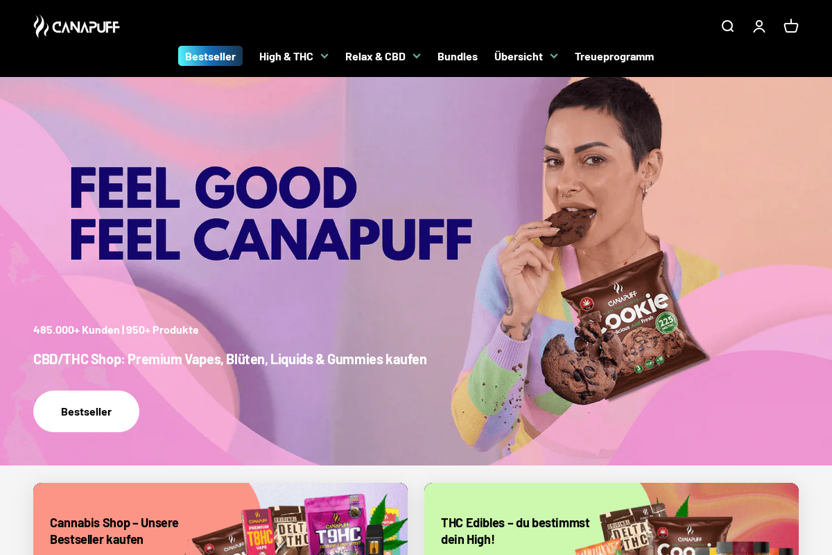 CBD Shop homepage screenshot