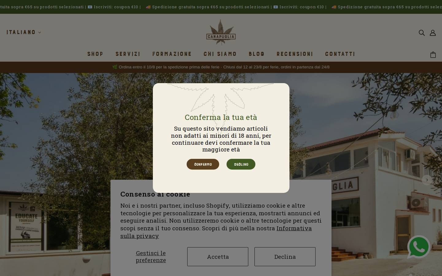 CanaPuglia homepage screenshot