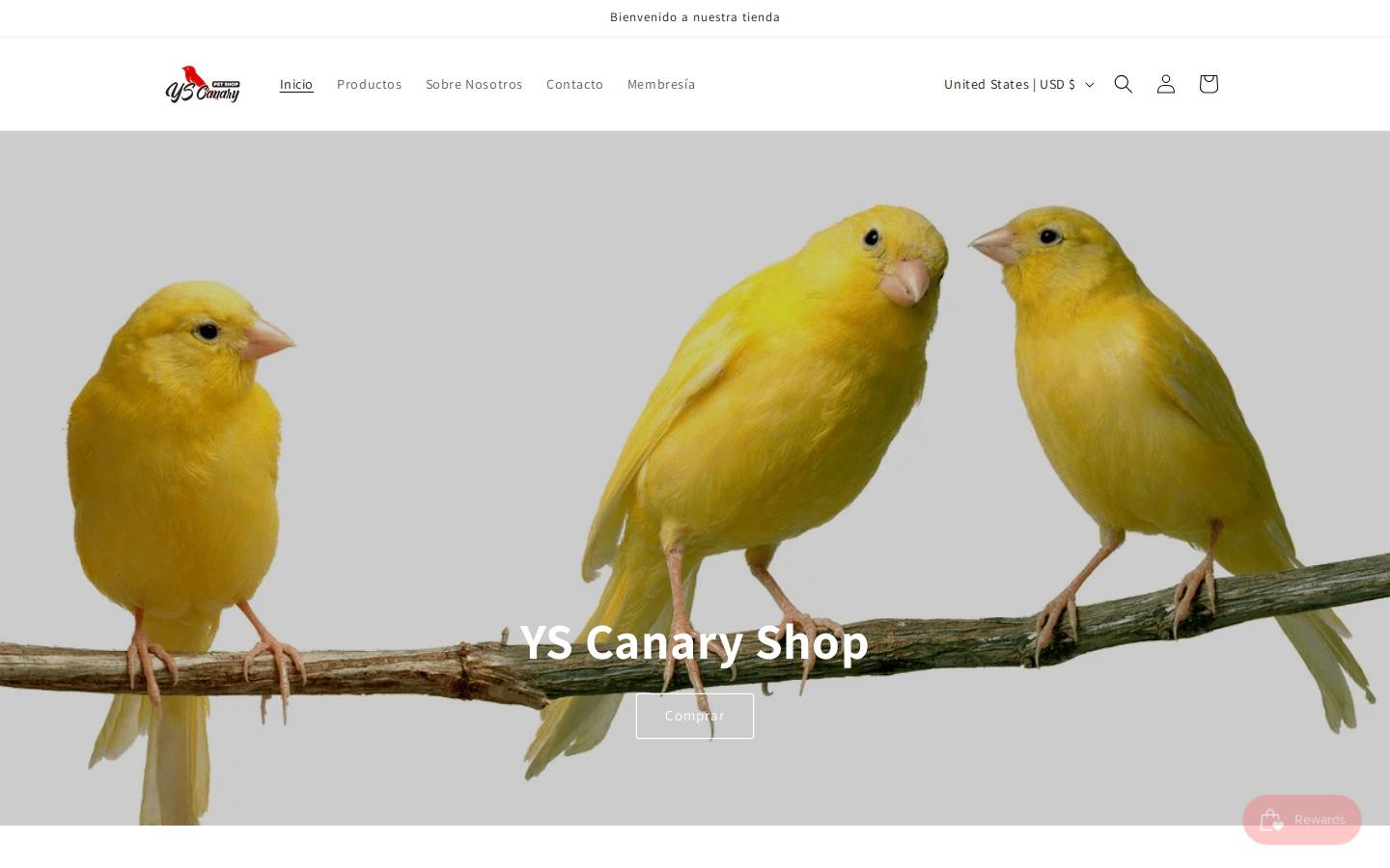 canariesshop.com homepage screenshot