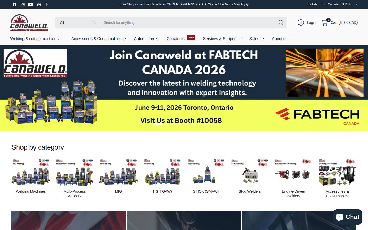 canaweld.com homepage screenshot