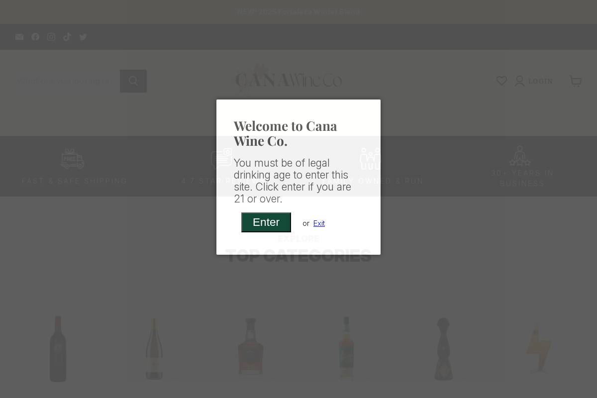 canawineco.com homepage screenshot