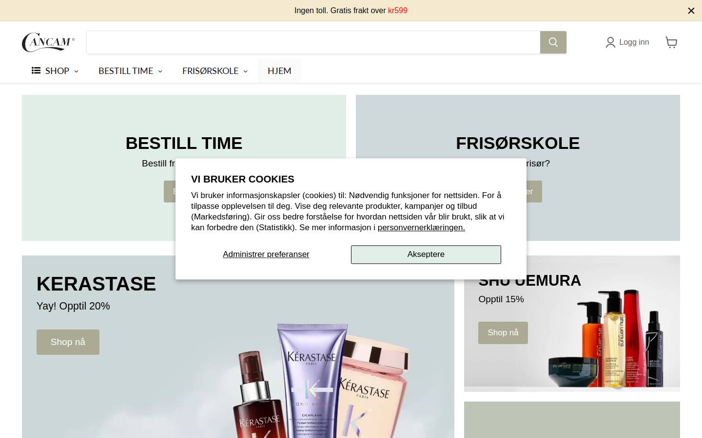Cancam homepage screenshot