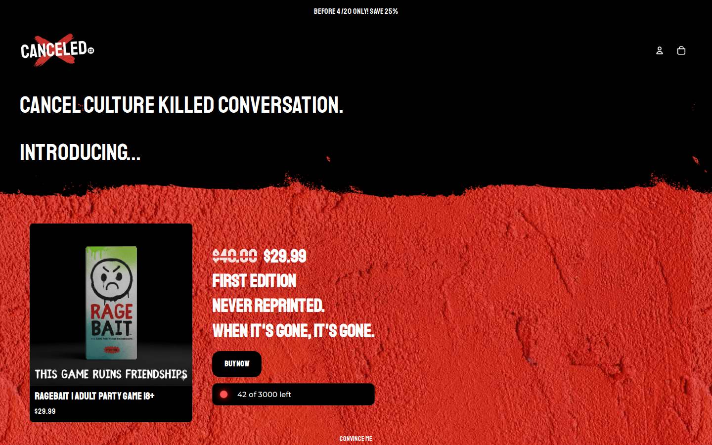 canceledco.com homepage screenshot