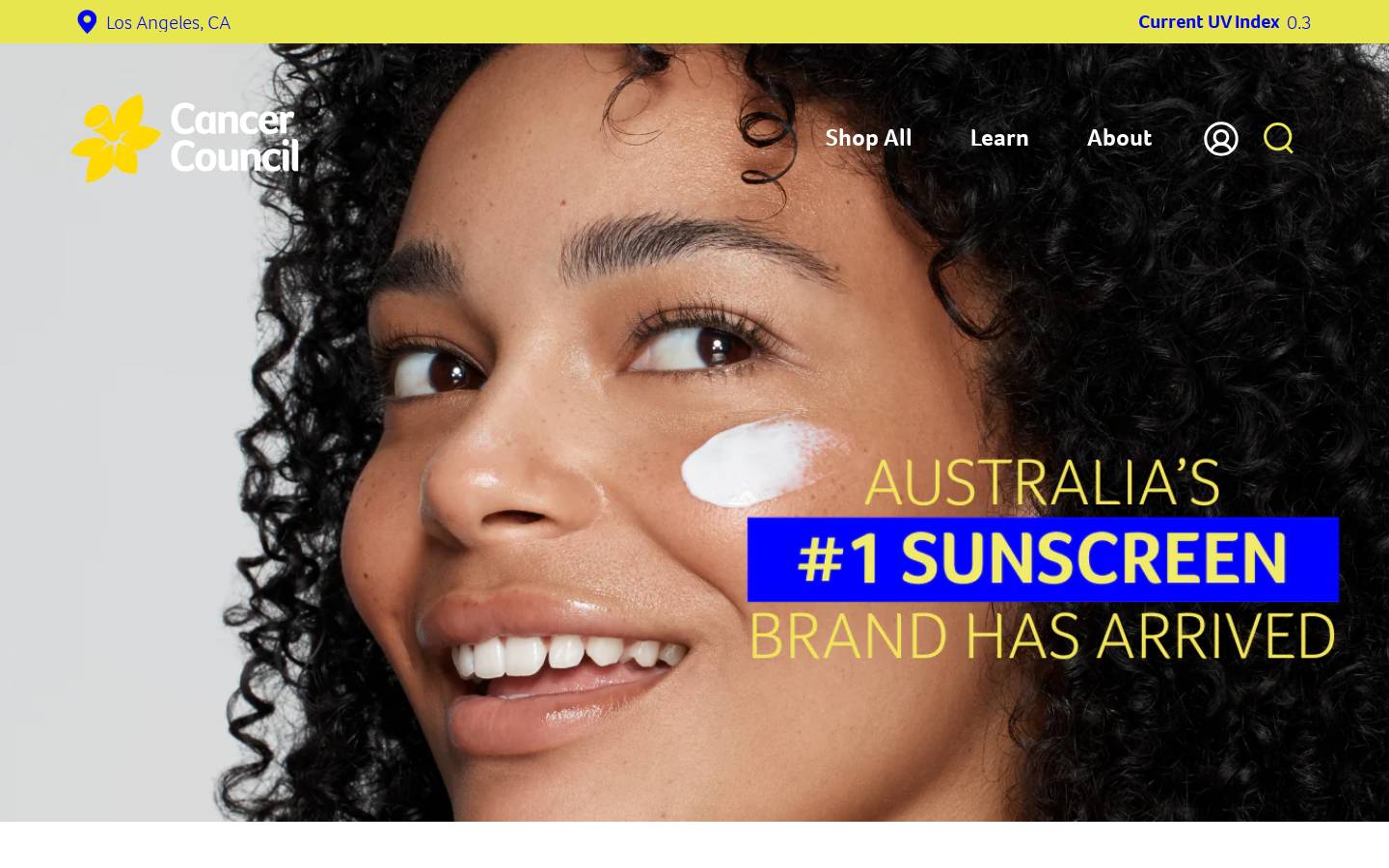 cancercouncilsunscreen.com homepage screenshot