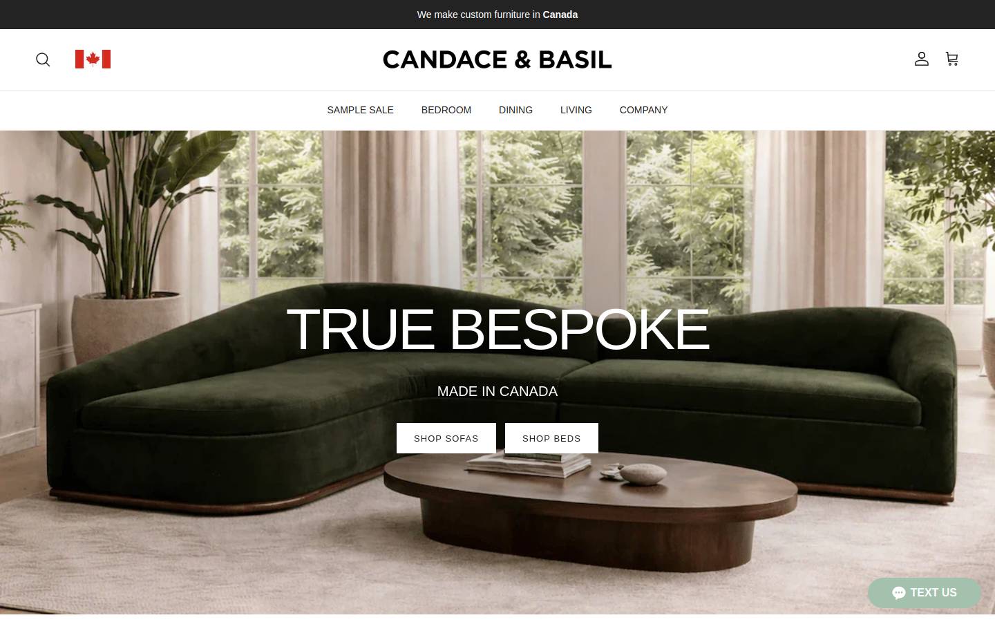 candaceandbasil.ca homepage screenshot