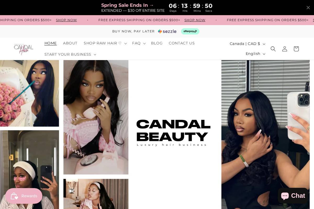 candalbeauty.com homepage screenshot