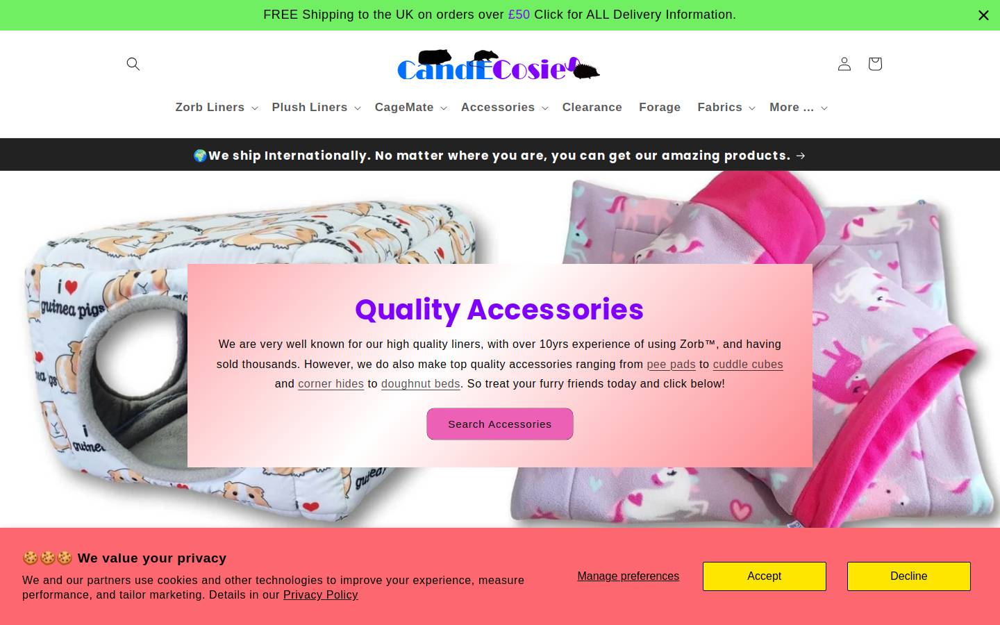 candecosies.co.uk homepage screenshot