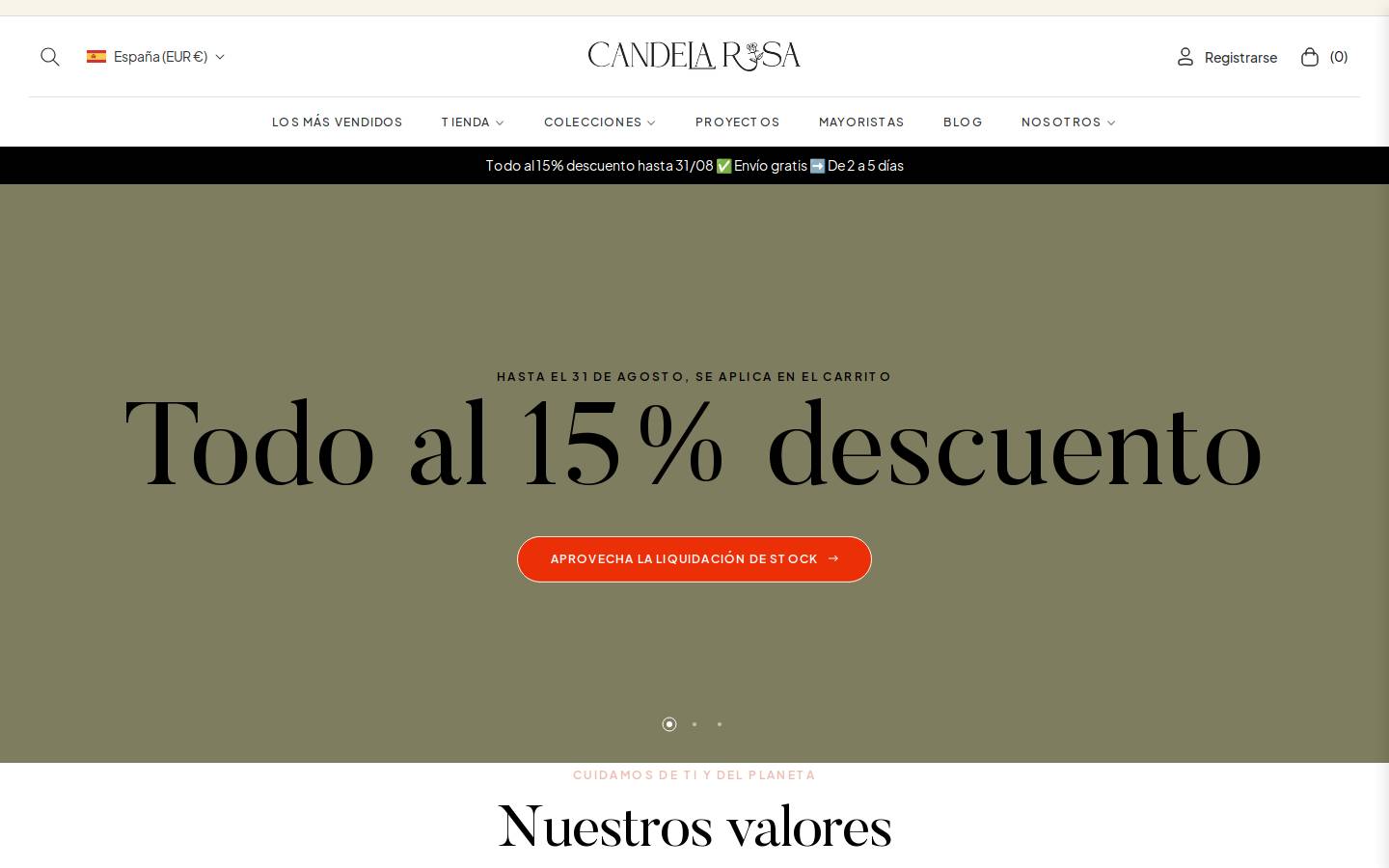 Candela Rosa homepage screenshot