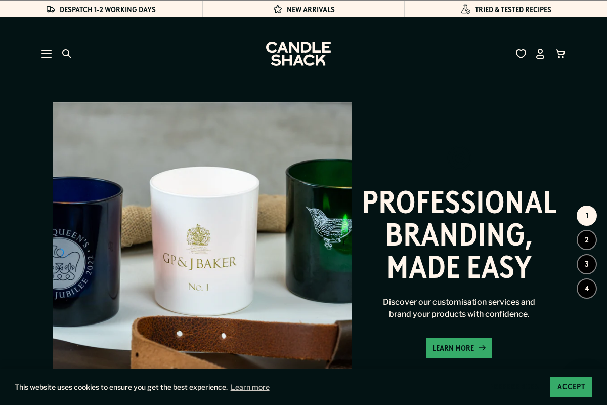 Candle Shack Ltd homepage screenshot