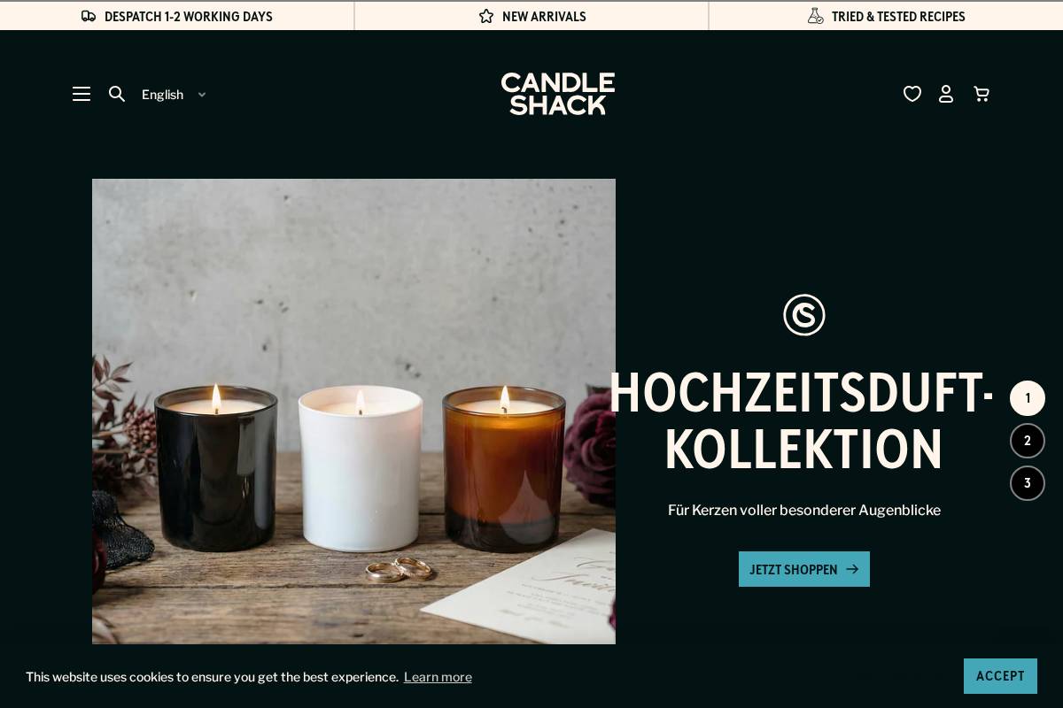Candle Shack Ltd homepage screenshot