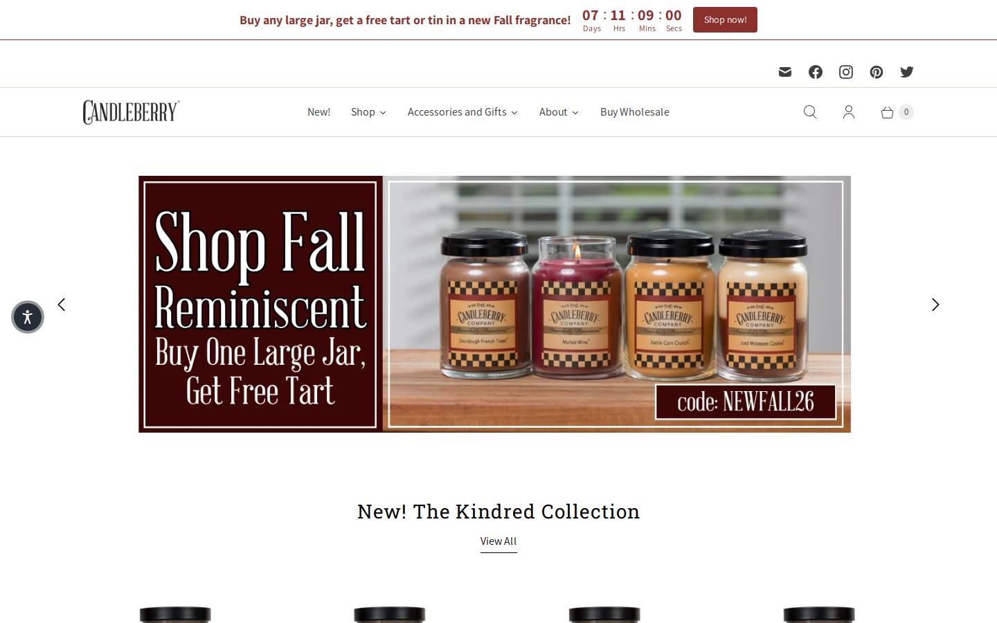 The Candleberry Co. homepage screenshot