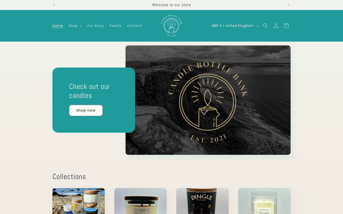 candlebottlebank.com homepage screenshot