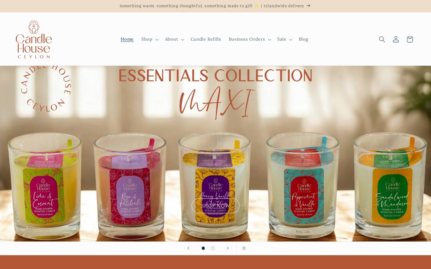 candlehouseceylon.com homepage screenshot