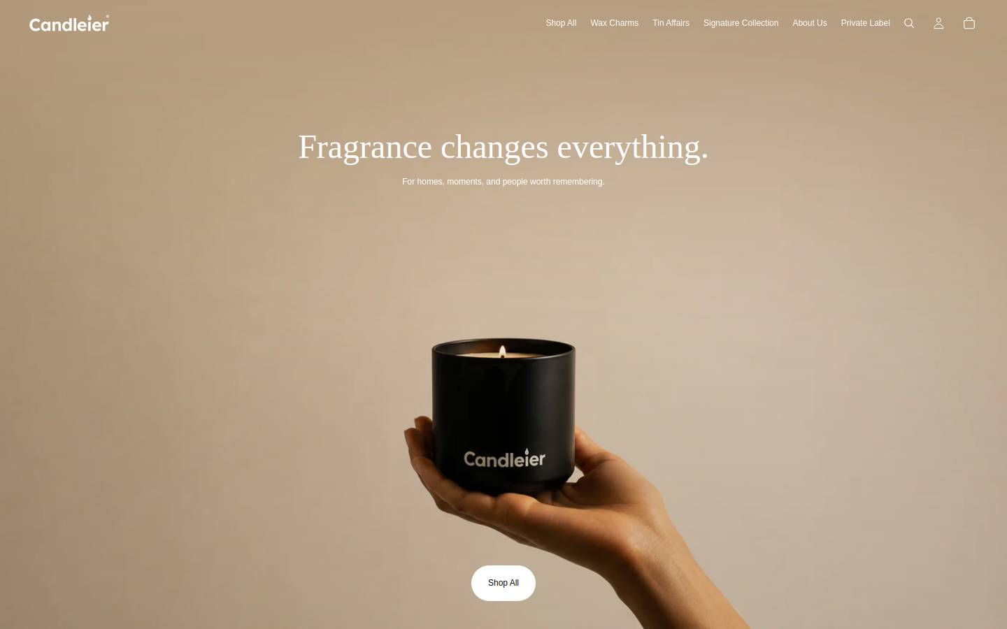 candleier.com homepage screenshot