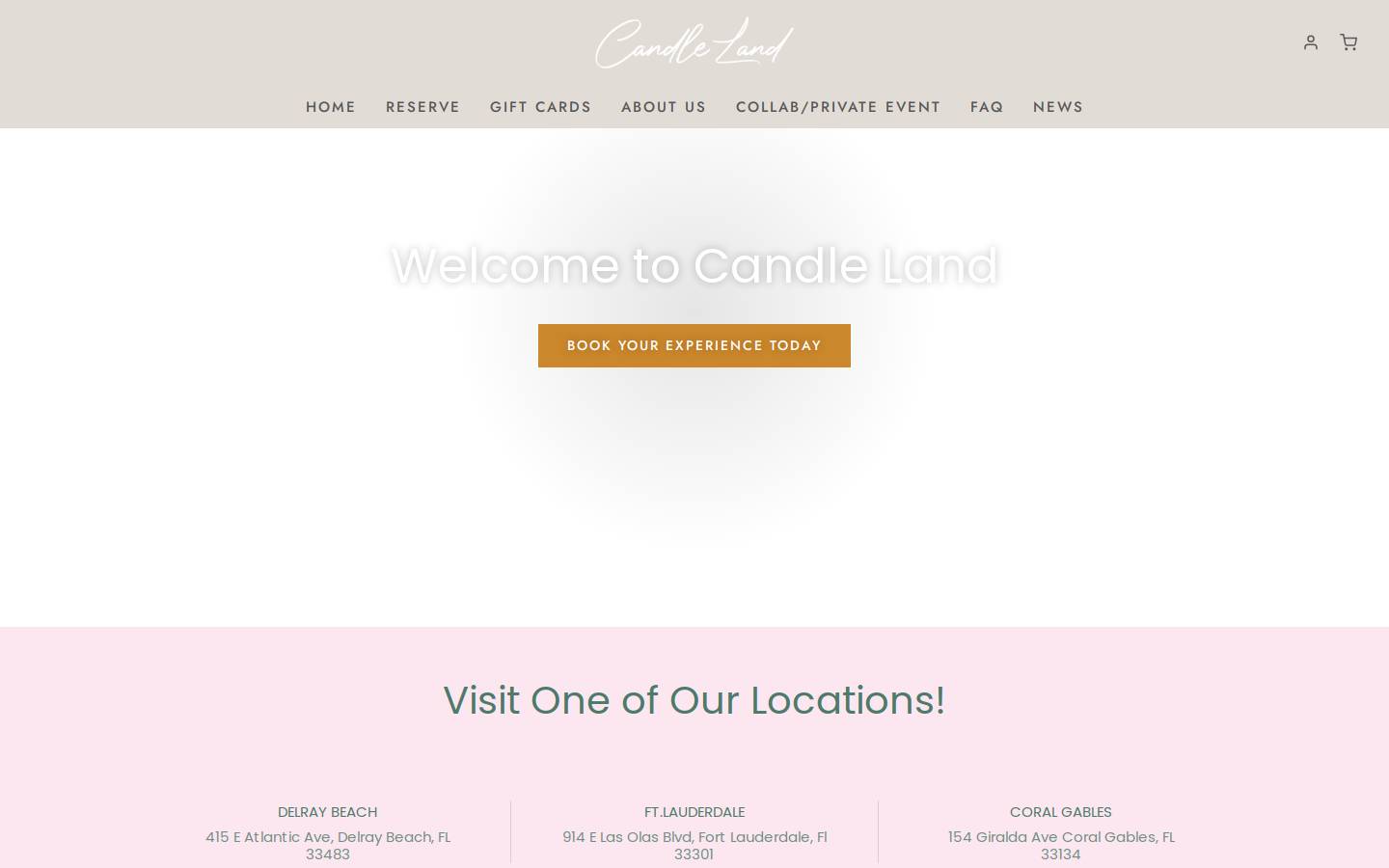 candlelanddelray.com homepage screenshot