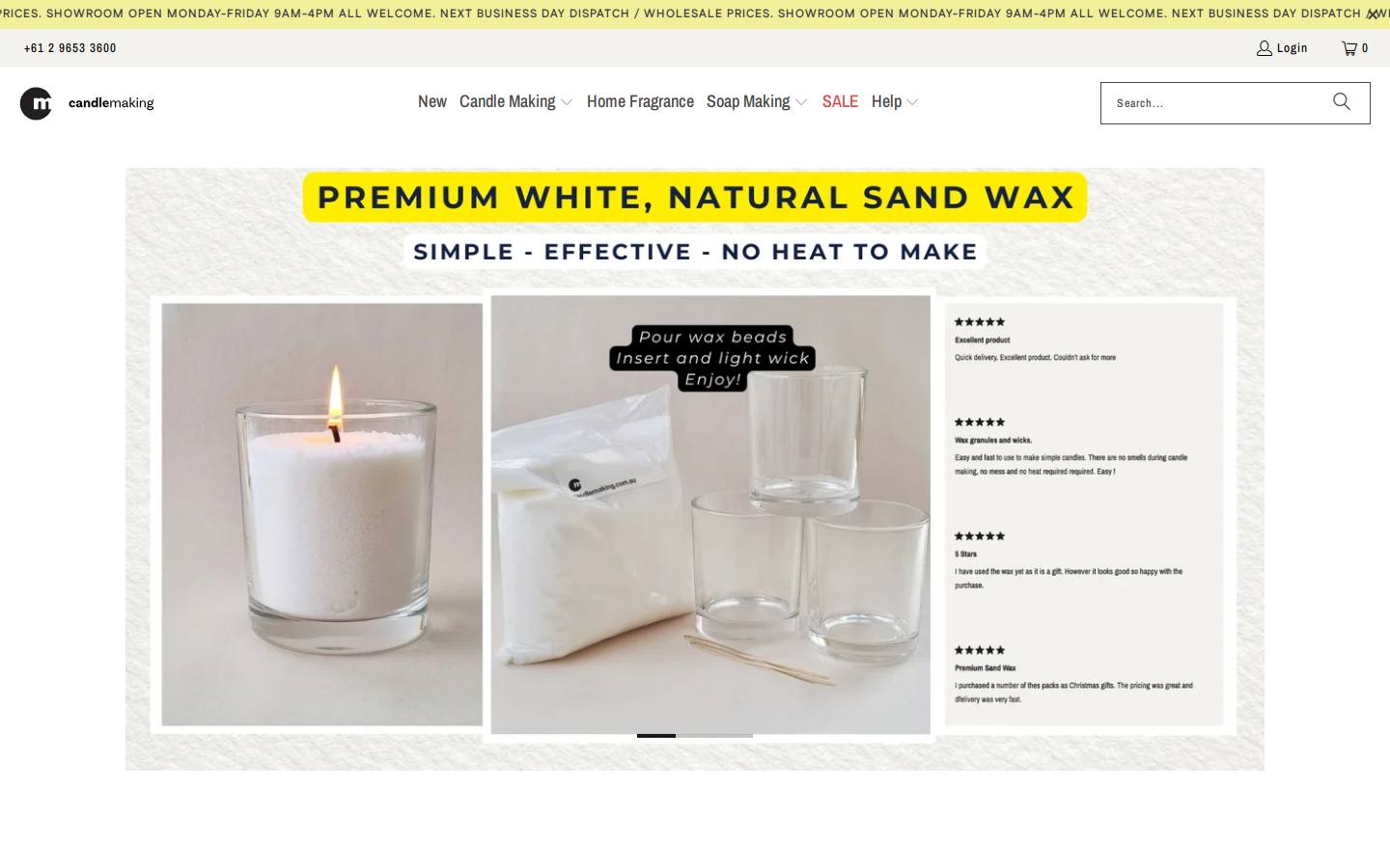 Aztec Candle & Soap Making Supplies homepage screenshot