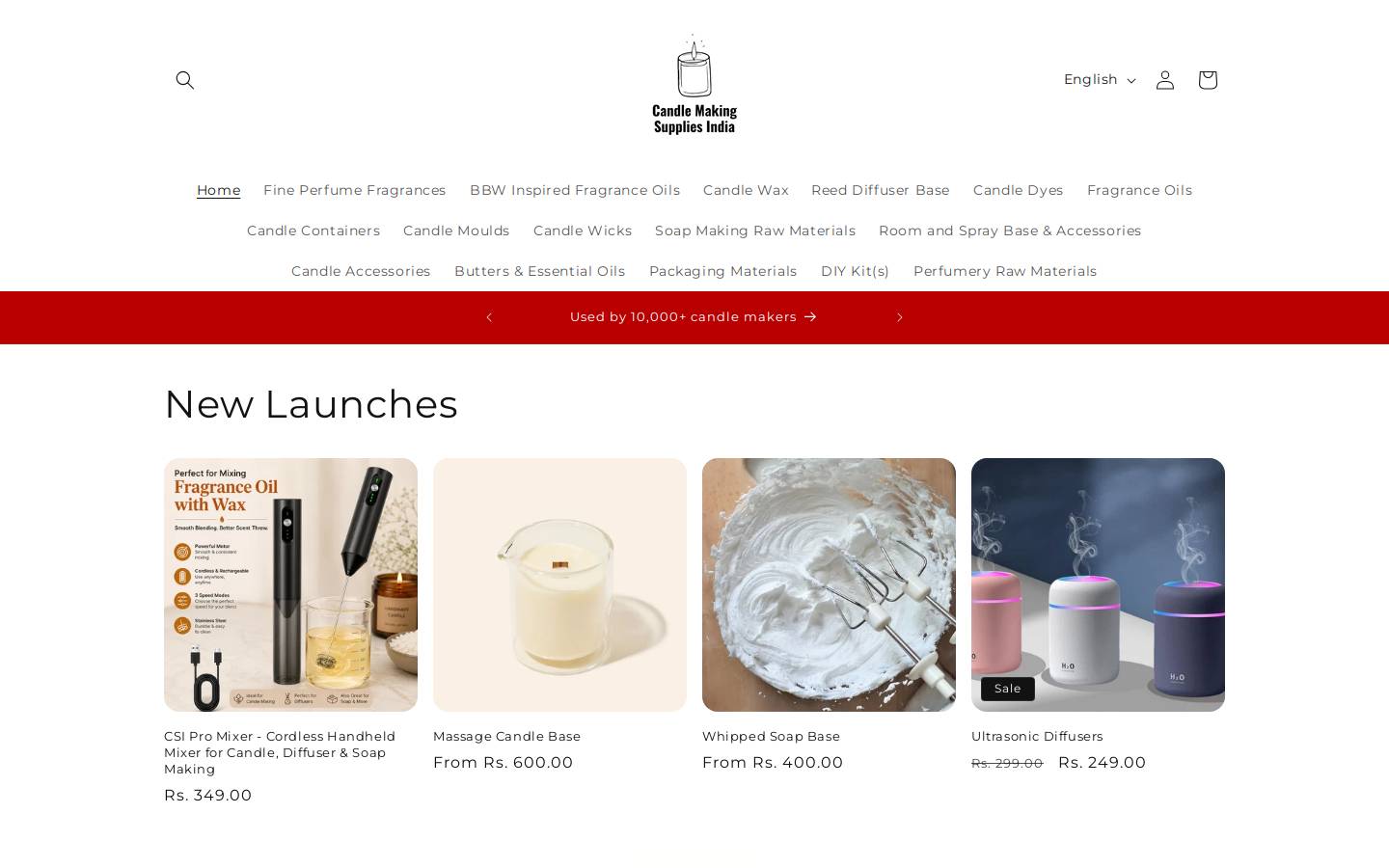 candlemakingsuppliesindia.store homepage screenshot