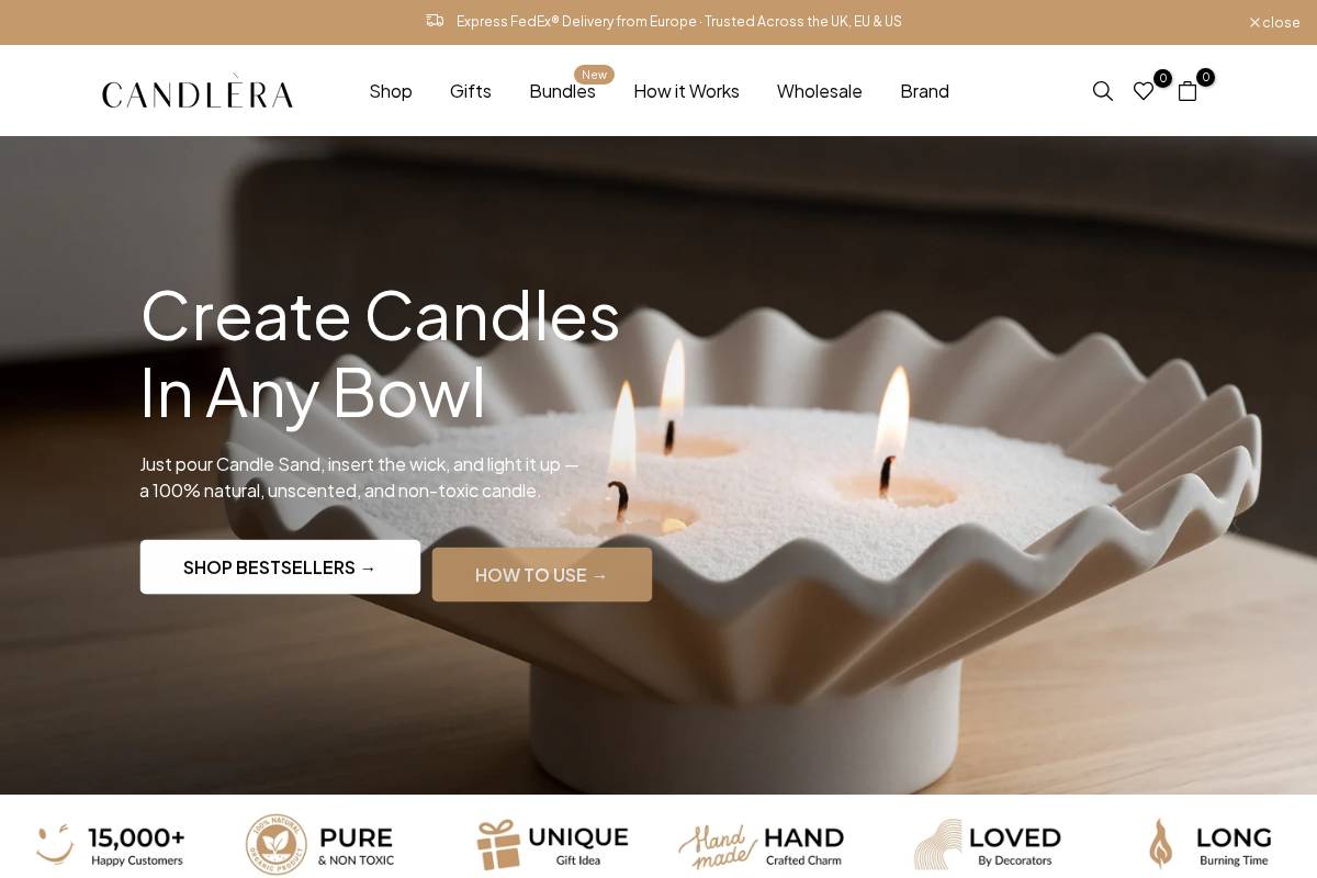 candleracandle.eu homepage screenshot