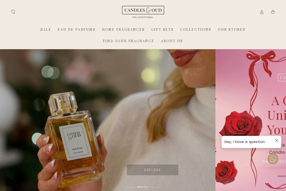 Candles & Oud homepage screenshot