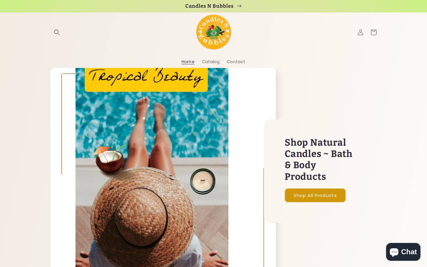 candlesnbubbles.com homepage screenshot