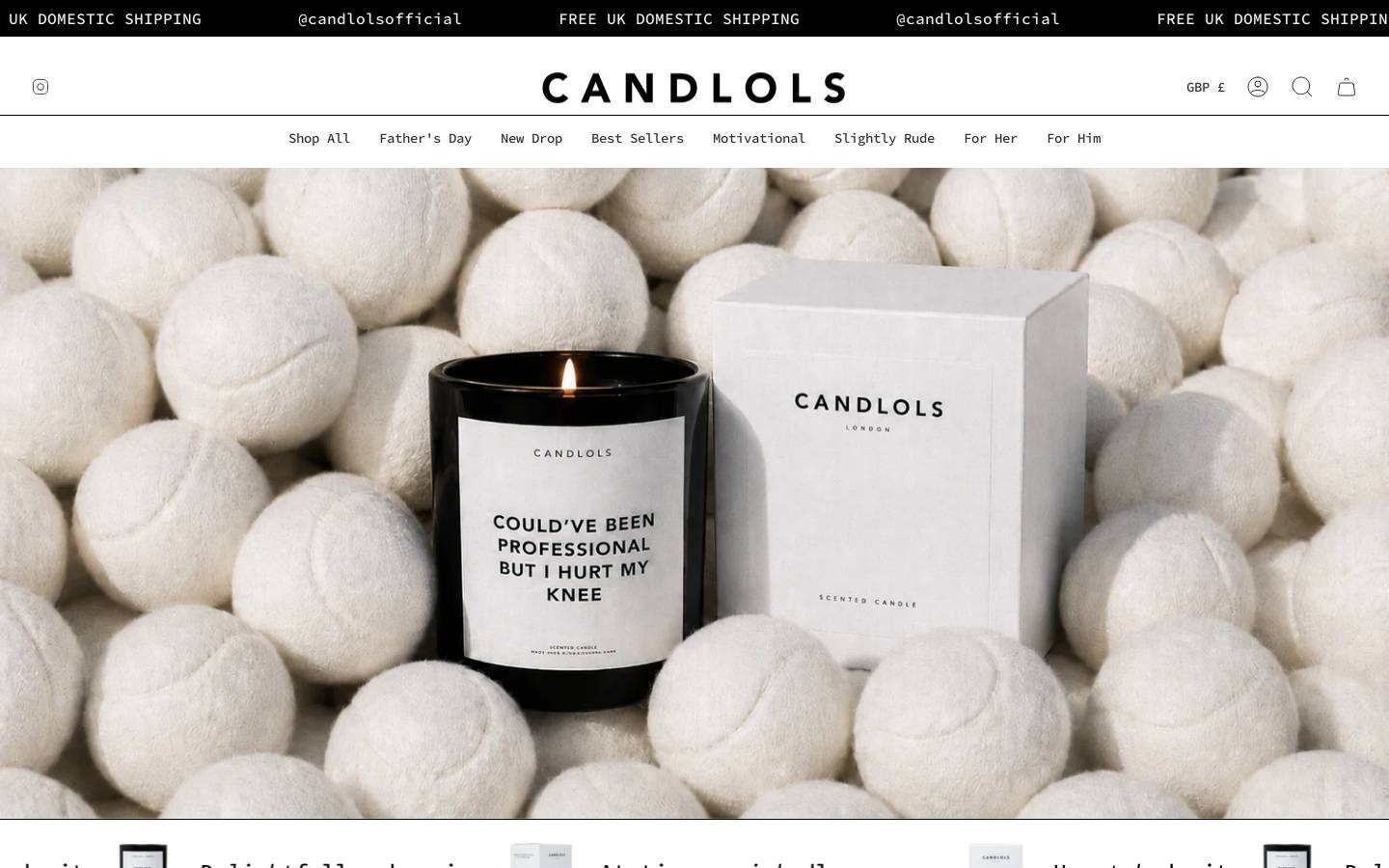 candlols.com homepage screenshot
