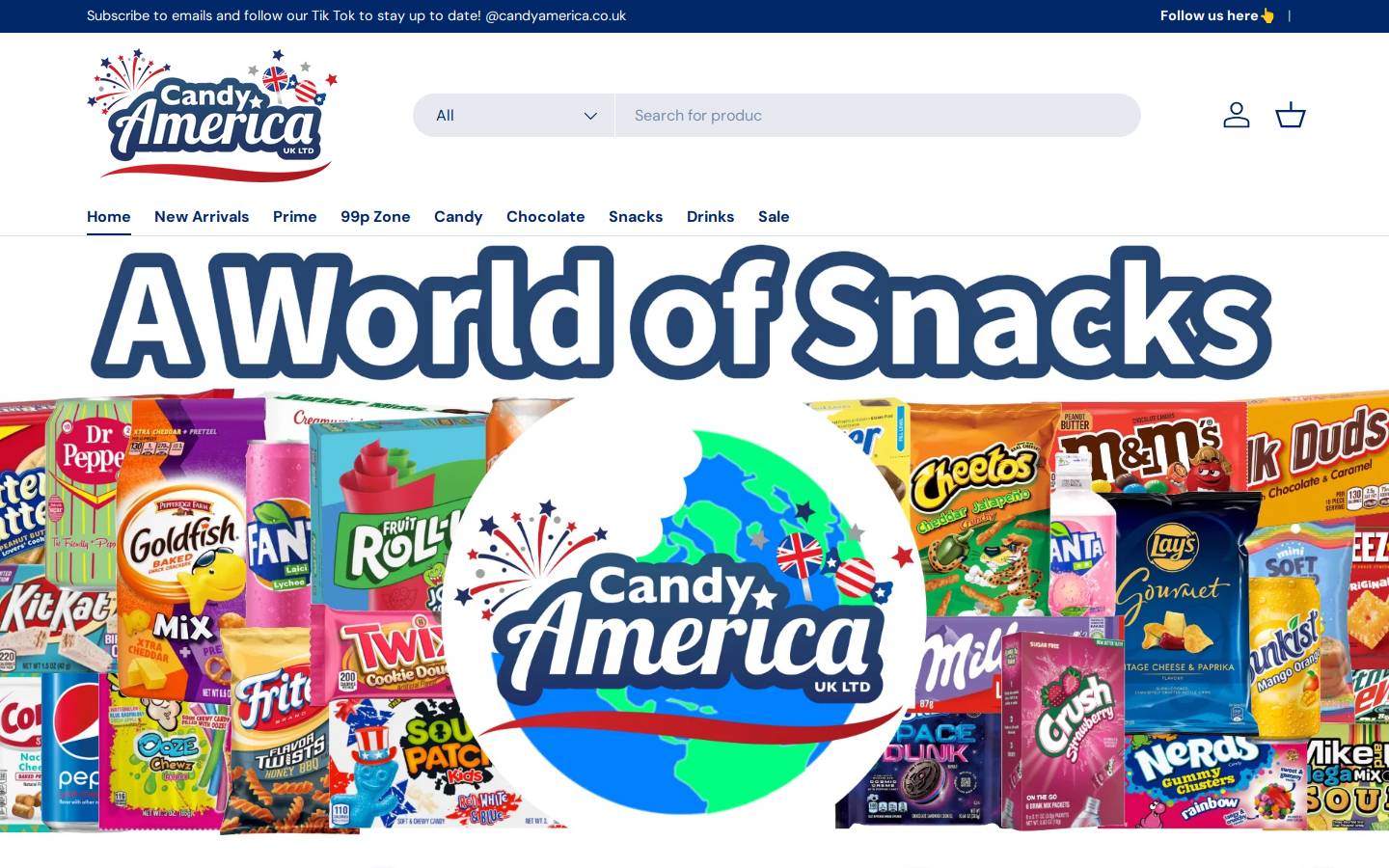 Candy America homepage screenshot