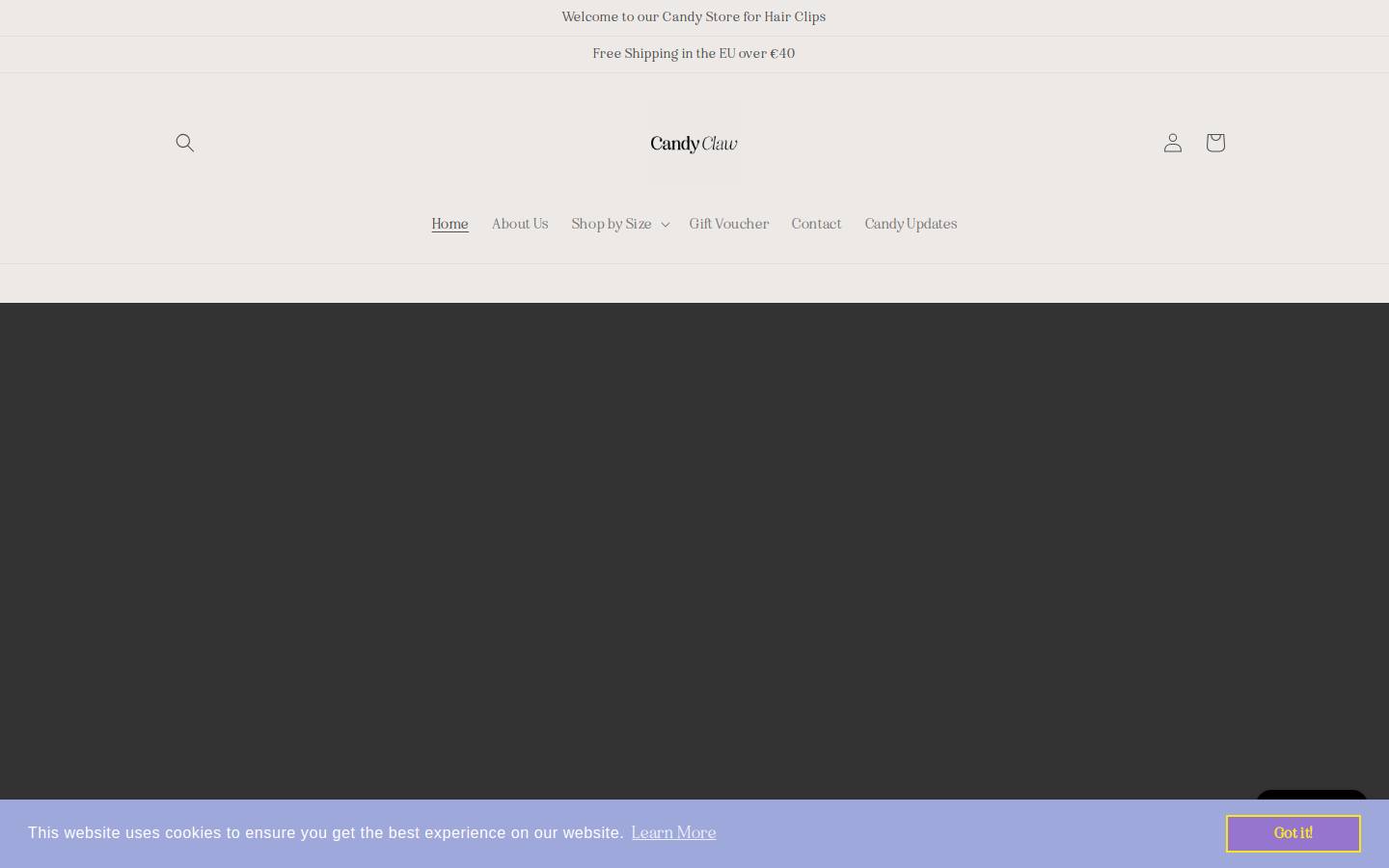 candyclawclips.com homepage screenshot