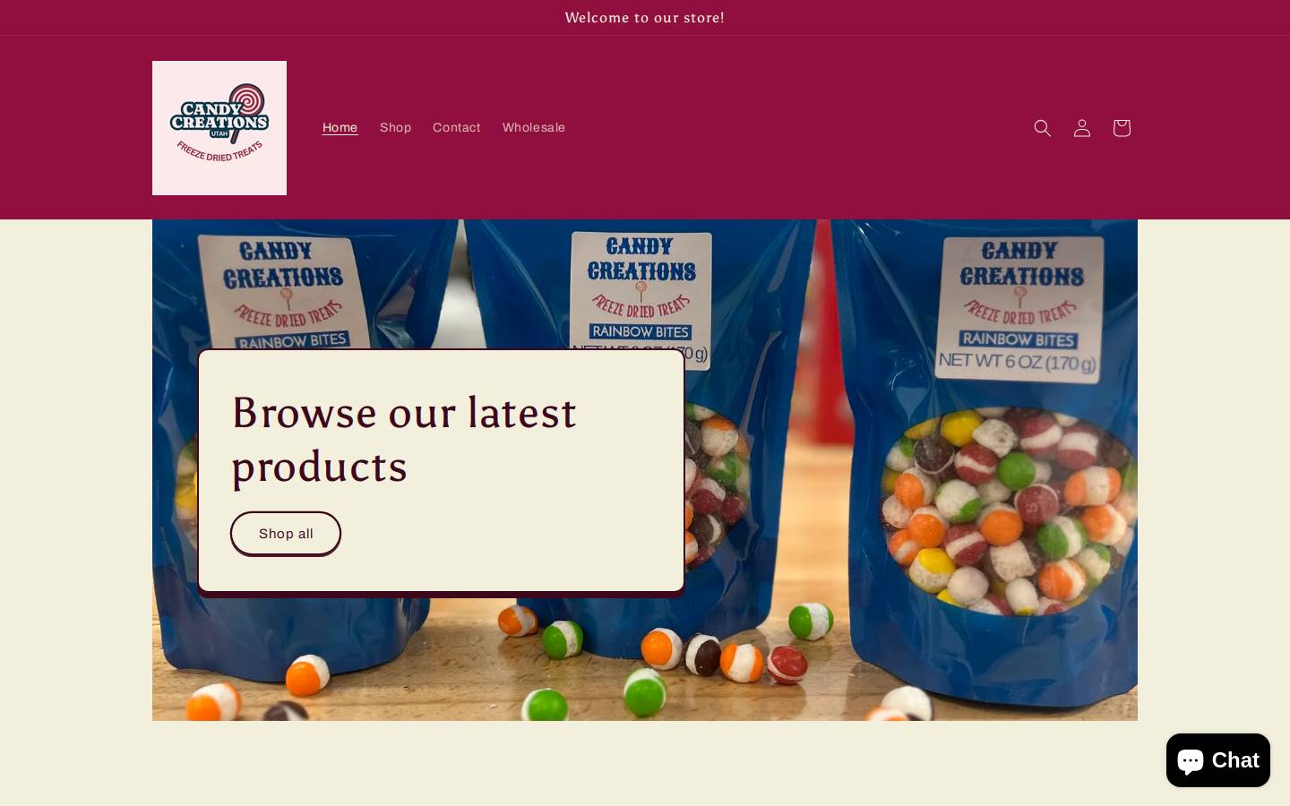 candycreationsutah.com homepage screenshot