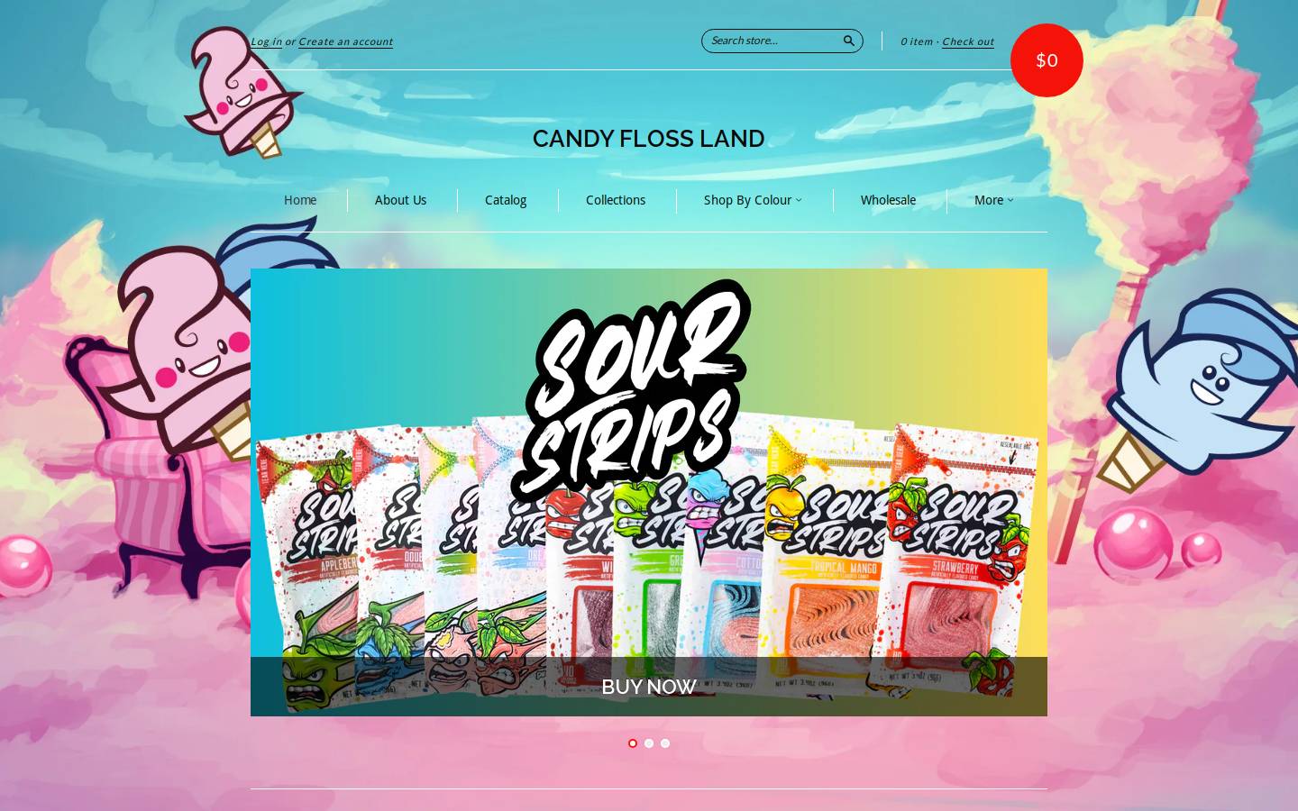 candyflossland.com homepage screenshot