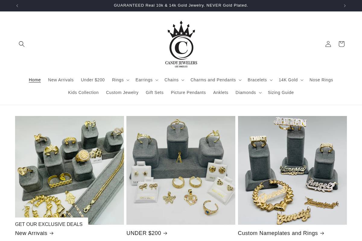 Candyjewelersla homepage screenshot